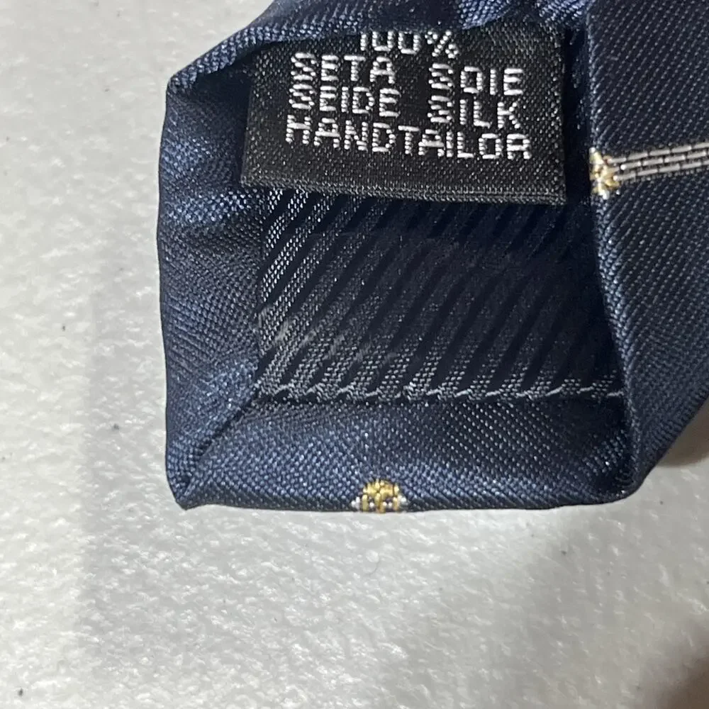 Barry Wang Guitar Violin Silk Neck Tie Navy Blue
